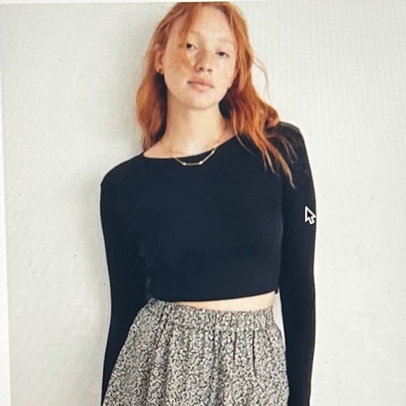 Madewell Crewneck Fine Ribbed Long-Sleeve Tee Size S - Picture 1 of 4